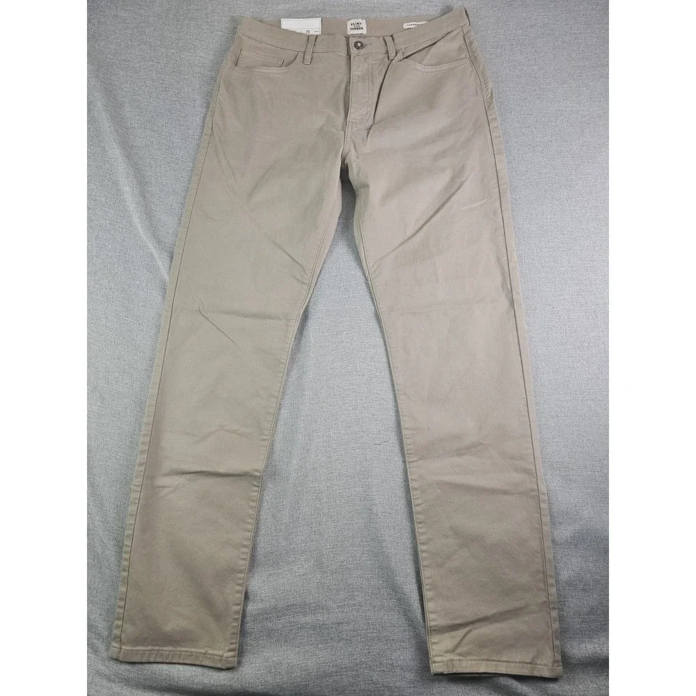 Flint Tinder Pants Mens 34x32 Tapered Fit Golf Performance Chino Commute Adult